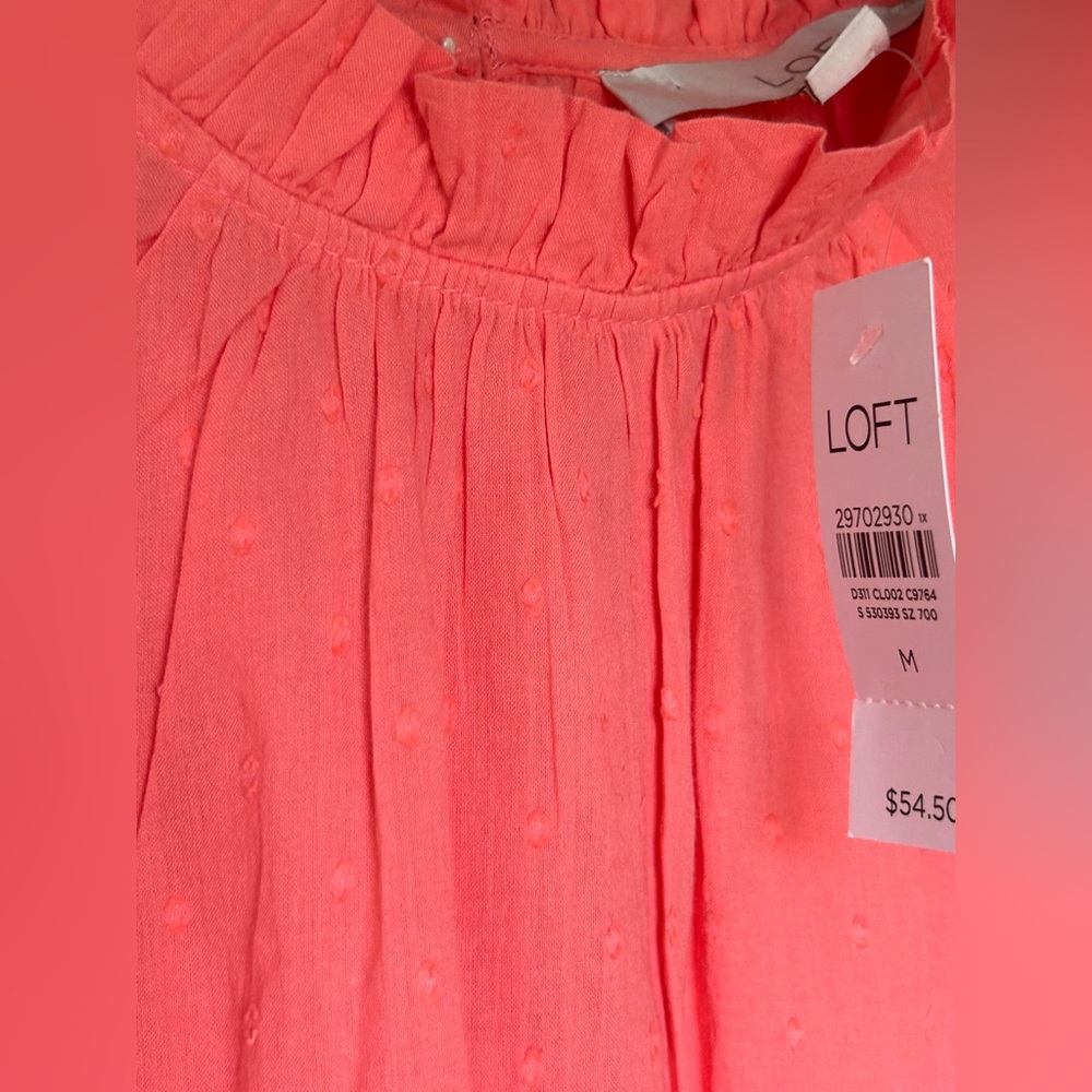 LOFT Coral Textured Blouse